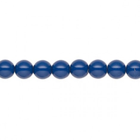 6mm Czech Preciosa Nacre Crystal Pearls - Navy Blue - Pack of 10