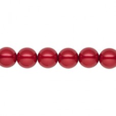8mm Czech Preciosa Nacre Crystal Pearls - Red  - Pack of 10