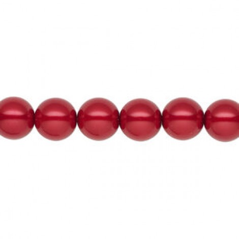 8mm Czech Preciosa Nacre Crystal Pearls - Red - Pack of 10 8mm Czech Preciosa Nacre Crystal Pearls - Red - Pack of 10