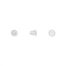 5x4mm Clear Hypoallergenic Non-Latex Rubber Bell Shaped Earnuts - Pack of 50 pair