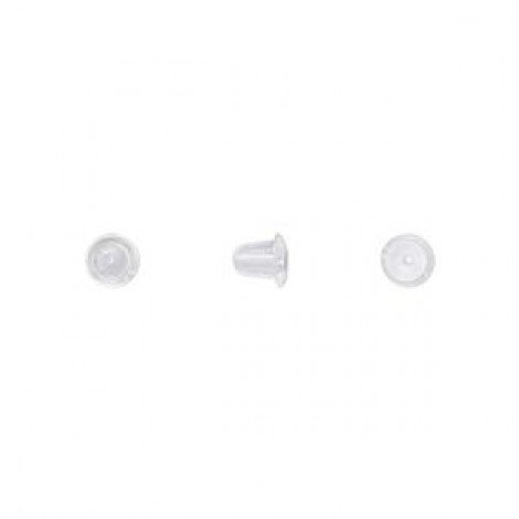 5x4mm Clear Hypoallergenic Non-Latex Rubber Bell Shaped Earnuts - Pack of 50 pair