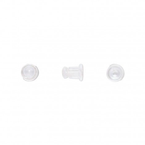 6x5mm Clear Rubber Latex Free Earnuts - Pack of 10 Pair