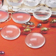 16mm Clear Glass Domed Round Cabochons