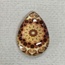 18x25mm Art Glass Backed Teardrop Cabochons - Paisley 3 - each