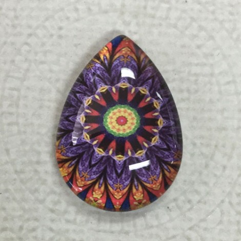 18x25mm Art Glass Backed Teardrop Cabochons - Paisley 8 - each 18x25mm Art Glass Backed Teardrop Cabochons - Paisley 8 - each