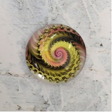 25mm Art Glass Backed Cabochons - Colourful Fractals 4 - Each