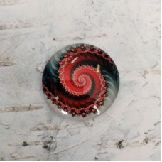 25mm Art Glass Backed Cabochons - Colourful Fractals 8 - Each