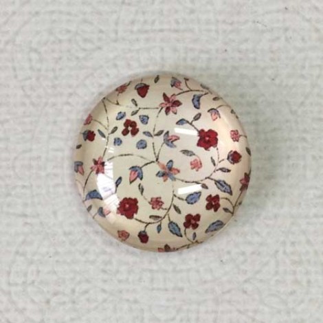 25mm Art Glass Backed Cabochons - Victorian Botanica Design 10 - Each 25mm Art Glass Backed Cabochons - Victorian Botanica Design 10 - Each