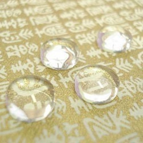 10x5mm Clear Glass Round Deep Cabochons