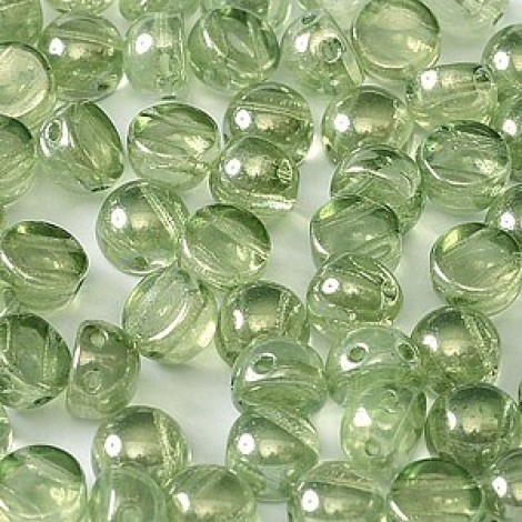 6mm Cz 2-Hole Cabochons - Crystal Mint Luster - Pack of 33