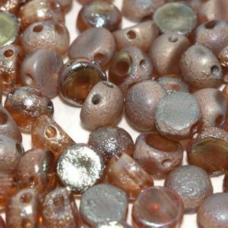 6mm Cz 2-Hole Cabochons - Crystal Etched Celsian - Pack of 33