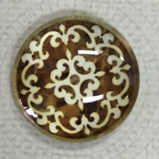 25mm Art Glass Backed Cabochons - Vintage Kaleidescope 9 - Each