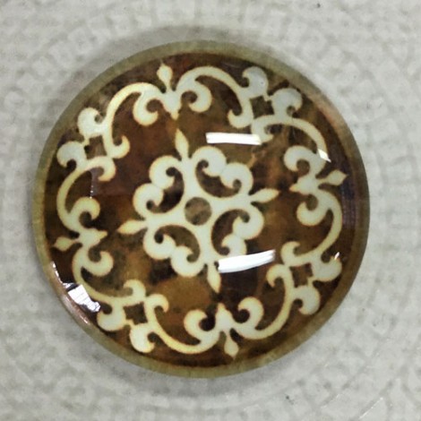 25mm Art Glass Backed Cabochons - Vintage Kaleidescope 9 - Each