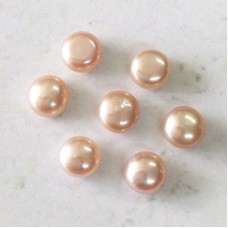 6mm Cultured Pale Peachy-Mauve Pearl Cabochons - Pack of 4 pair