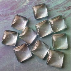 10mm Clear Glass Square Domed Cabochons