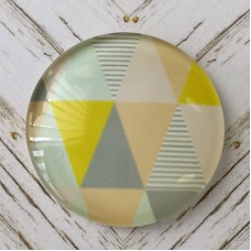30mm Art Glass Backed Cabochons - Pastel Triangles - each