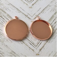 20mm ID Rose Gold Plated Brass Bezel Cab Settings