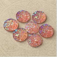12mm Pink AB Druzy Resin Cabochons