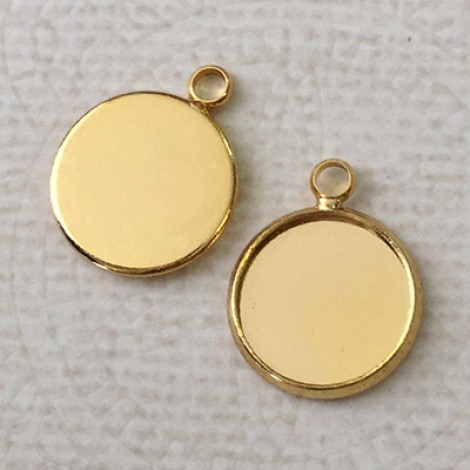 10mm ID Gold Plated Bezel Drops
