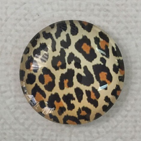 20mm Art Glass Cabochons - Leopard