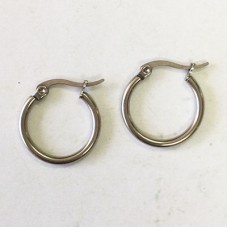 20x2mm 304 Stainless Steel Euro Hoop Earrings