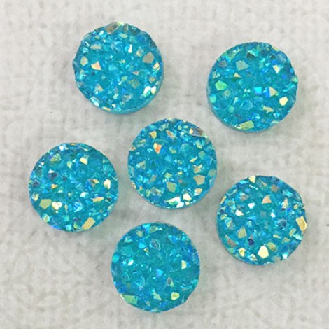 10mm Turquoise AB Druzy Resin Cabochons