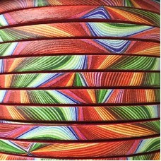 5mm Flat Printed Euro Leather Cord - Carnival