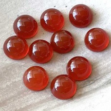 8mm Carnelian Round Cabochons - Pack of 2