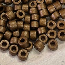6x4mm Greek Ceramic Tube Beads - Antique Brass - Pack of 20