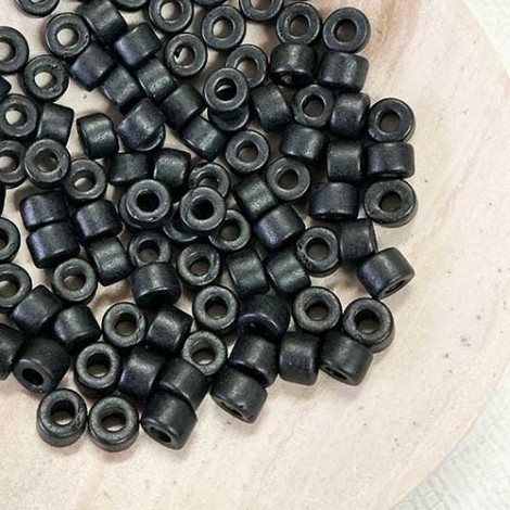 6x4 Black Greek Ceramic Mini-Tube Beads - Pack of 50 6x4 Black Greek Ceramic Mini-Tube Beads - Pack of 50
