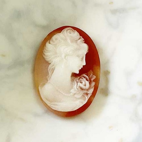 18x13mm Cameo Oval Acrylic Cabochons - Peach + Cream -  Pack of 2