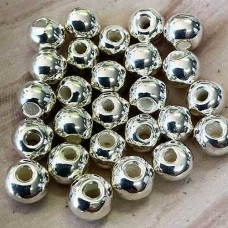 8-9mm Fine Silver Plated Greek Ceramic Round Beads - Pack of 2