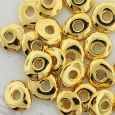 9-10mm 24K Gold Pl Greek Ceramic Cornflake Beads