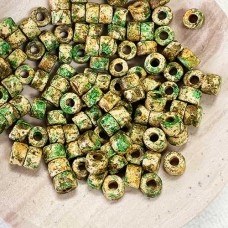6x4mm Greek Ceramic Tube Beads - Golden Autumn - Pack of 20