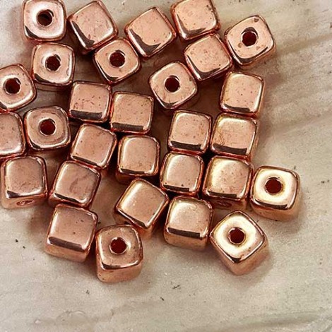 7mm Greek Ceramic Square Beads - Copper Plated 7mm Greek Ceramic Square Beads - Copper Plated
