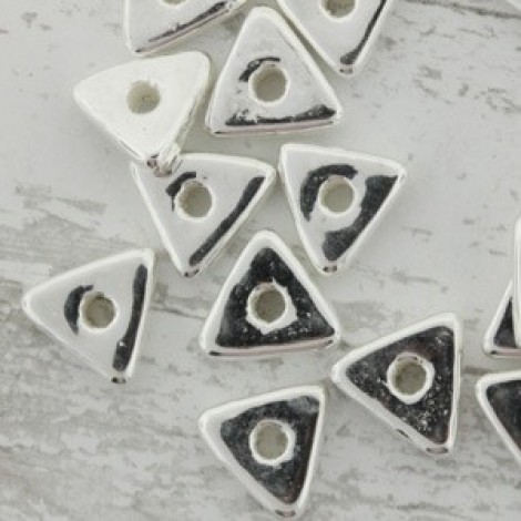 10mm Greek Ceramic Metallized Fine Silver Pl Triangle
