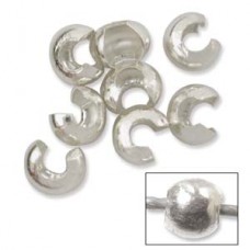 2.5mm Ex Small Anti Tarnish Sterling Silver Crimp Bead Covers