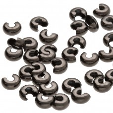 5mm Beadsmith Black Plated Nickel Free Crimp Covers - Pack of 72