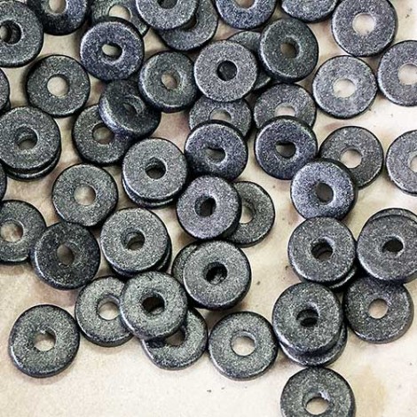 8x3mm Greek Ceramic Washers - Gunmetal - Pack of 50 8x3mm Greek Ceramic Washers - Gunmetal - Pack of 50