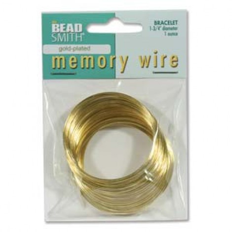 1-3/4" Beadsmith Gold Plated Bracelet Memory Wire - 1 oz