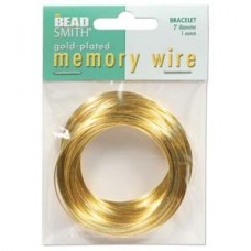 2" (50mm) Beadsmith Gold Plated Bracelet Memory Wire - 1oz