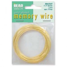 2-1/4" Beadsmith Gold Plated Bracelet Memory Wire - 1oz