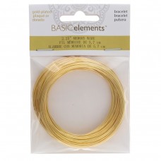2-1/4" (5.7cm) Beadsmith Gold Plated Bracelet Med-Large Memory Wire - 1oz (70 loops)