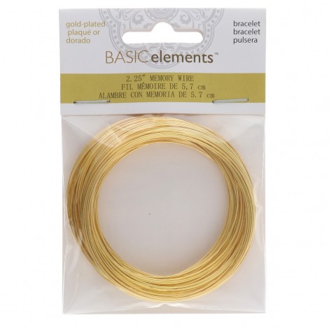 2-1/4" (5.7cm) Beadsmith Gold Plated Bracelet Med-Large Memory Wire - 1oz (70 loops) 2-1/4" (5.7cm) Beadsmith Gold Plated Bracelet Med-Large Memory Wire - 1oz (70 loops)