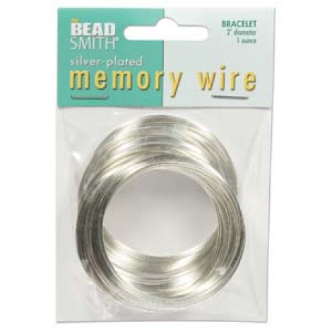 2.5" Beadsmith Silver Plated Steel Bracelet Memory Wire - 1oz