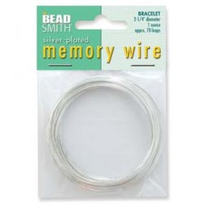 2.25" Beadsmith Silver Plated Bracelet Memory Wire - 1oz