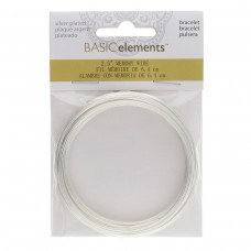 2.5" (62.5mm) Beadsmith Silver Plated Steel Bracelet Memory Wire - 1oz (app 60 loops)