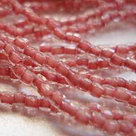9/0 Cz Crystal/Cranberry Lined Colour Fast Seed Beads