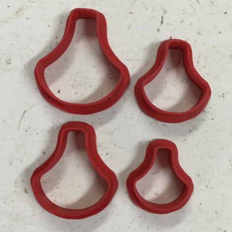 Set of 4  Pear Shape Drops - Polymer Clay Cutters 