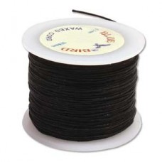 .5mm Black Waxed Indian Cotton Cord - 100m Spool